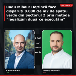 Radu Mihaiu – Hopincă face dispăruți 8.000 de m2 de spațiu verde din Sectorul 2 prin metoda ”legalizăm după ce executăm”